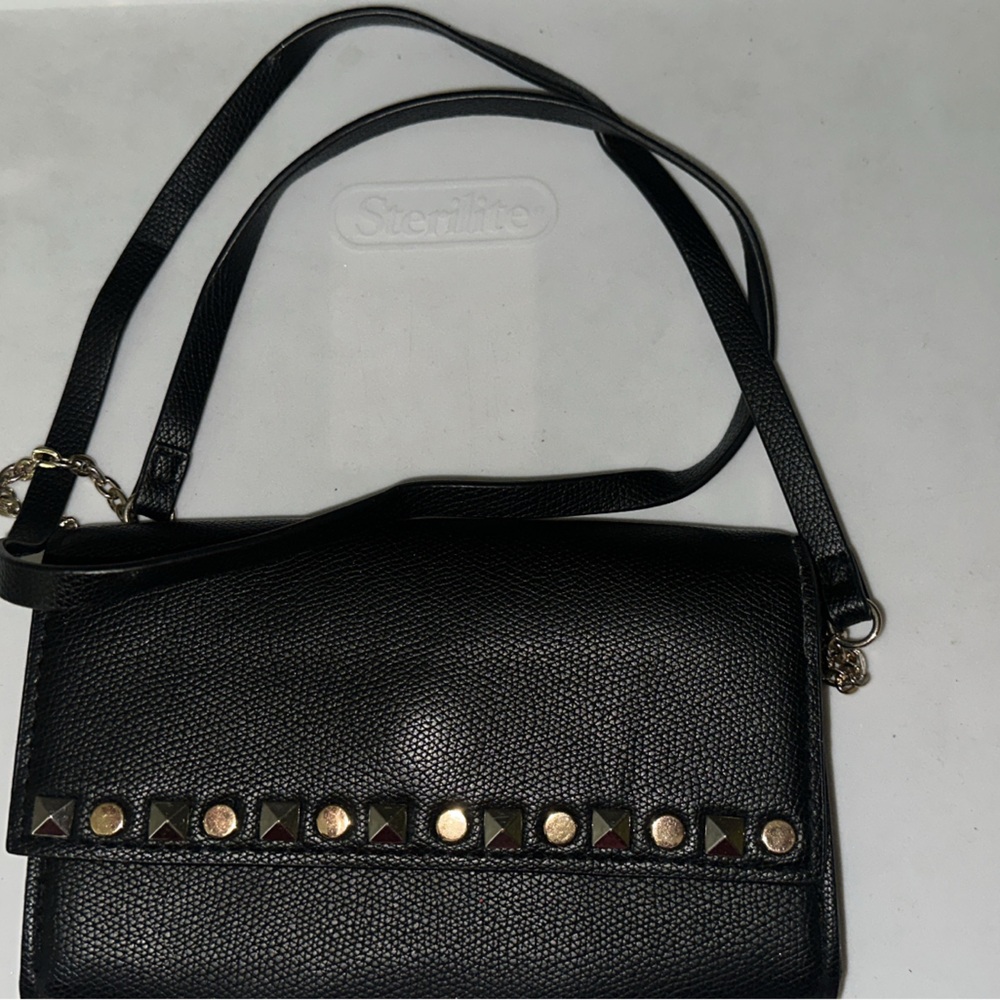 Black Crossbody Bag with Studded Detailing